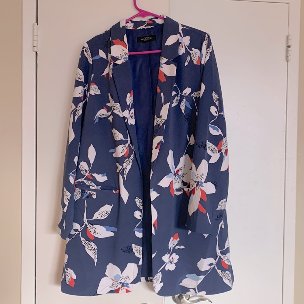 Blue floral blazer
